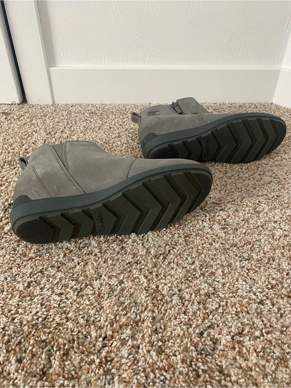 Sorel Gray Wedge Ankle Bootie with Side Zip